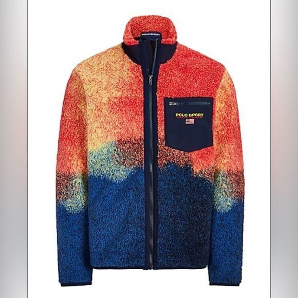 Polo Ralph Lauren Polo Sport Full Zip Multi Mock Neck Fleece  Mens SZ XXL - Picture 1 of 10
